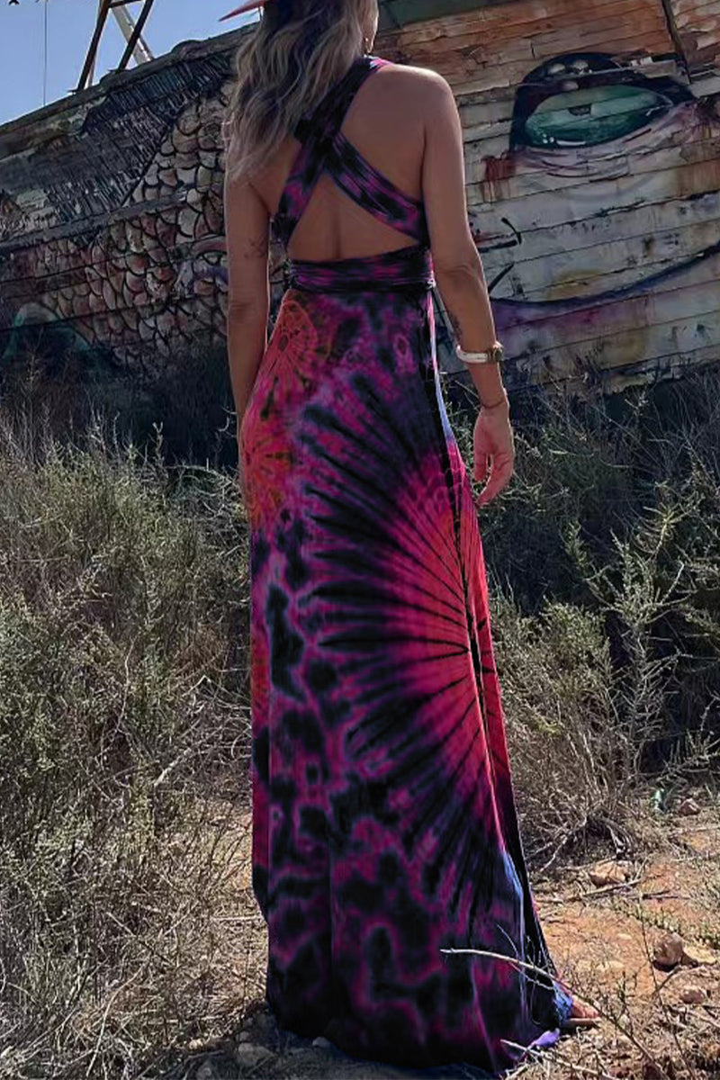 Vestidos sexis sin mangas con cuello en V y tirantes cruzados con estampado universitario (4 colores)