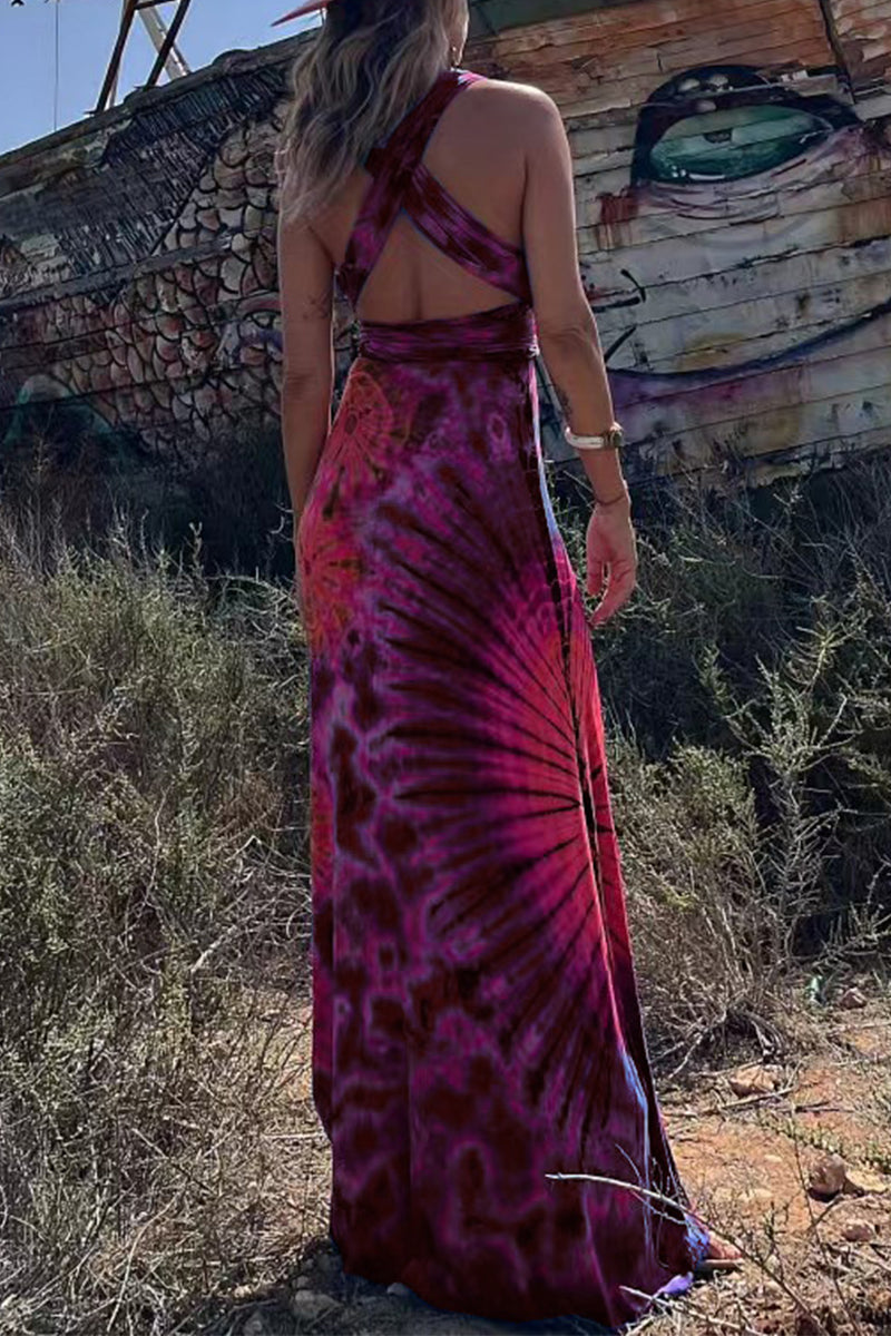 Vestidos sexis sin mangas con cuello en V y tirantes cruzados con estampado universitario (4 colores)