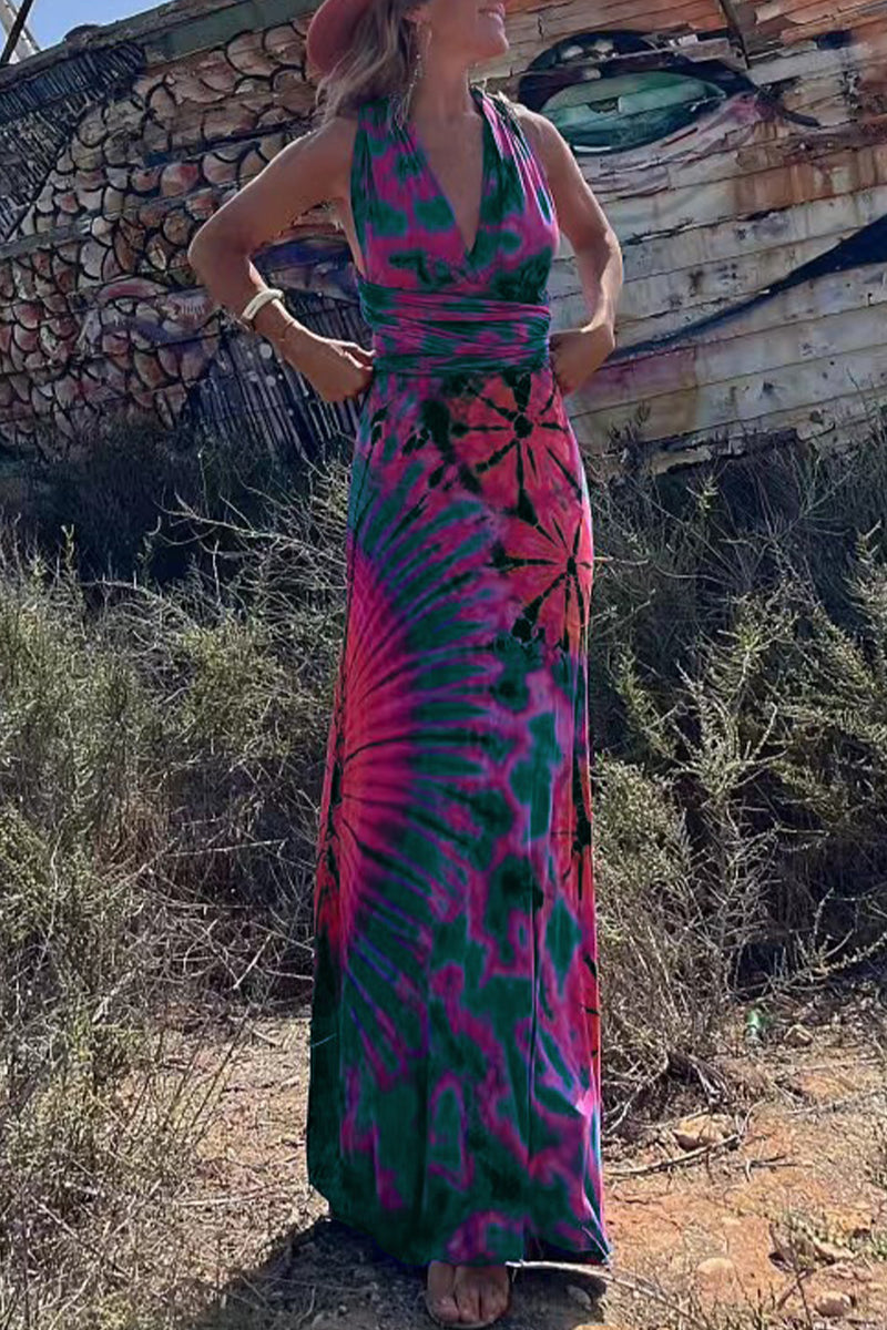 Vestidos sexis sin mangas con cuello en V y tirantes cruzados con estampado universitario (4 colores)