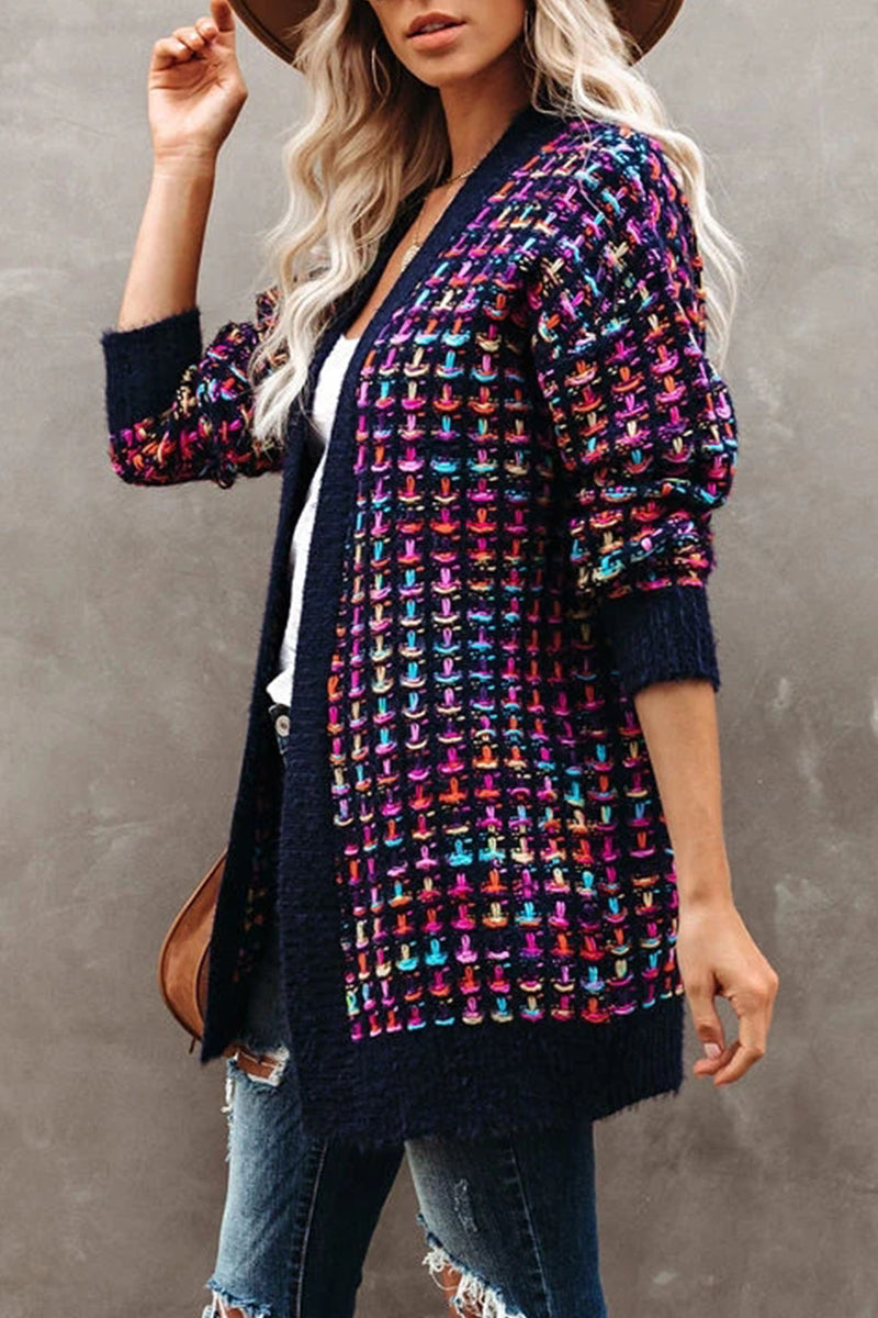 Prendas de abrigo con contraste de patchwork de moda callejera