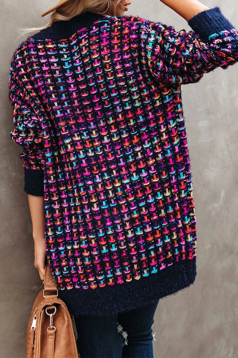 Prendas de abrigo con contraste de patchwork de moda callejera