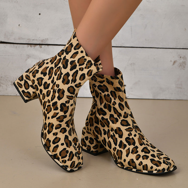 Zapatos casuales con estampado de patchwork, puntiagudos y cómodos para exteriores (altura del tacón: 3,5 cm)