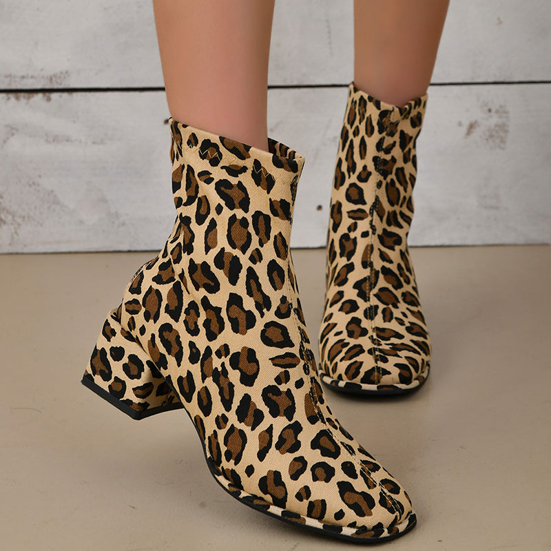 Zapatos casuales con estampado de patchwork, puntiagudos y cómodos para exteriores (altura del tacón: 3,5 cm)