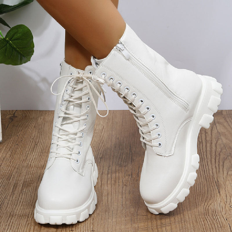 Zapatos casuales de patchwork con frenillo redondo que mantienen el calor y son cómodos para exteriores
