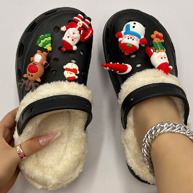 Zapatos casuales de patchwork redondos que mantienen el calor y son cómodos