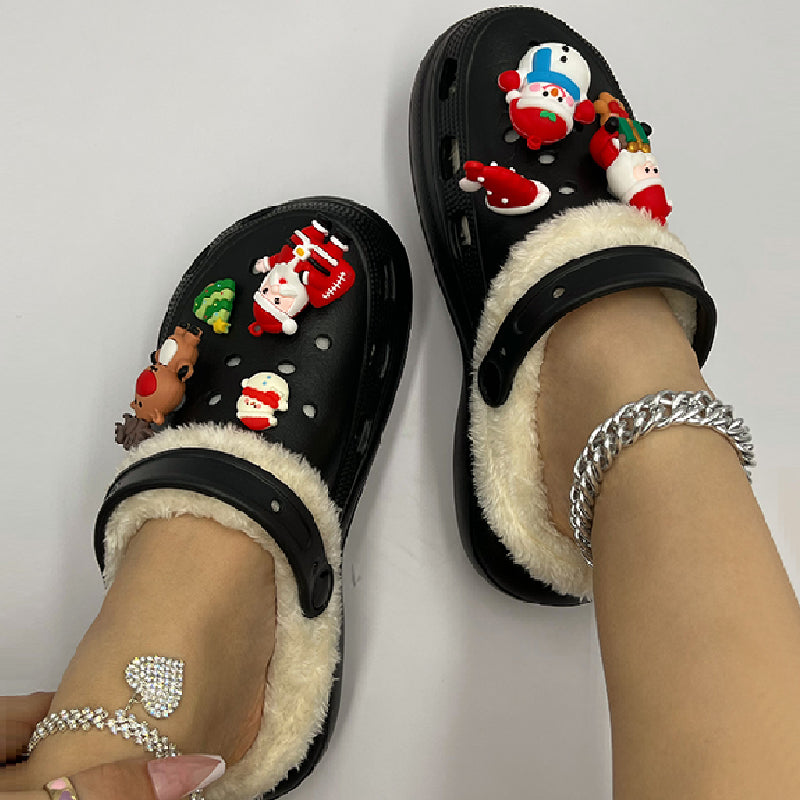 Zapatos casuales de patchwork redondos que mantienen el calor y son cómodos