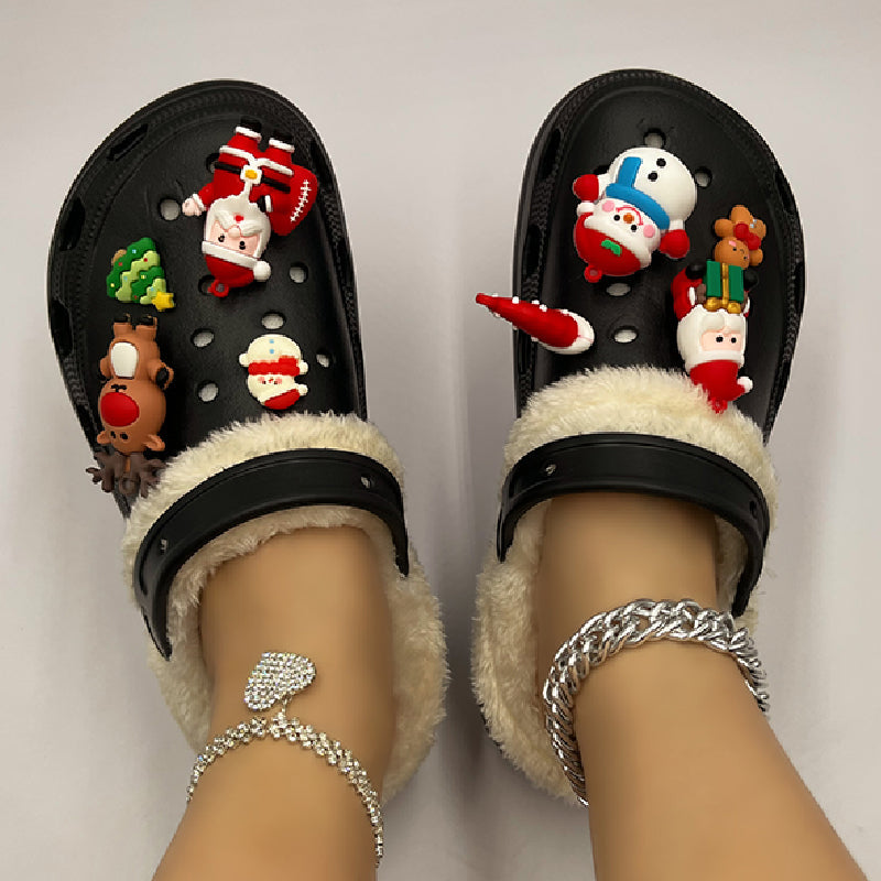 Zapatos casuales de patchwork redondos que mantienen el calor y son cómodos