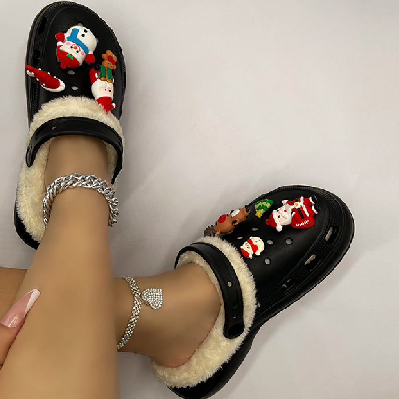 Zapatos casuales de patchwork redondos que mantienen el calor y son cómodos