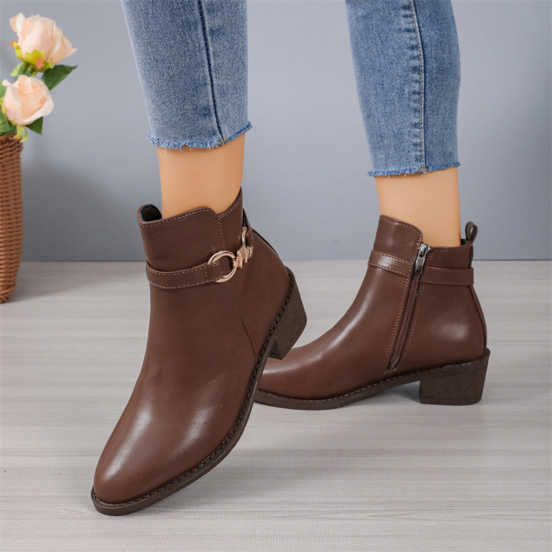 Casual Patchwork Pointed Comfortable Out Door Shoes (Heel Height 1.97in)
