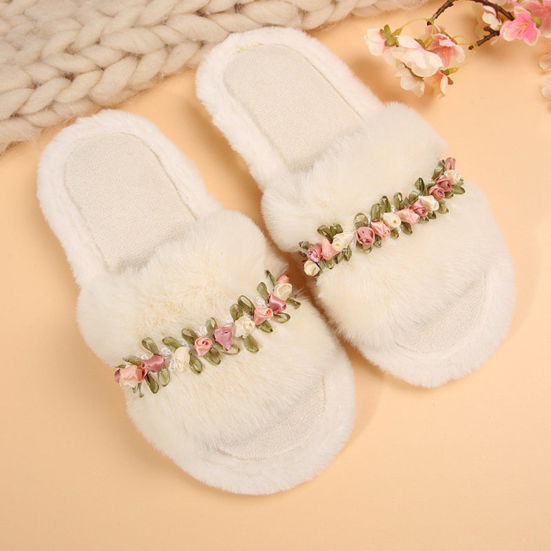 Zapatos casuales, cómodos y redondos con diseño de flores y patchwork