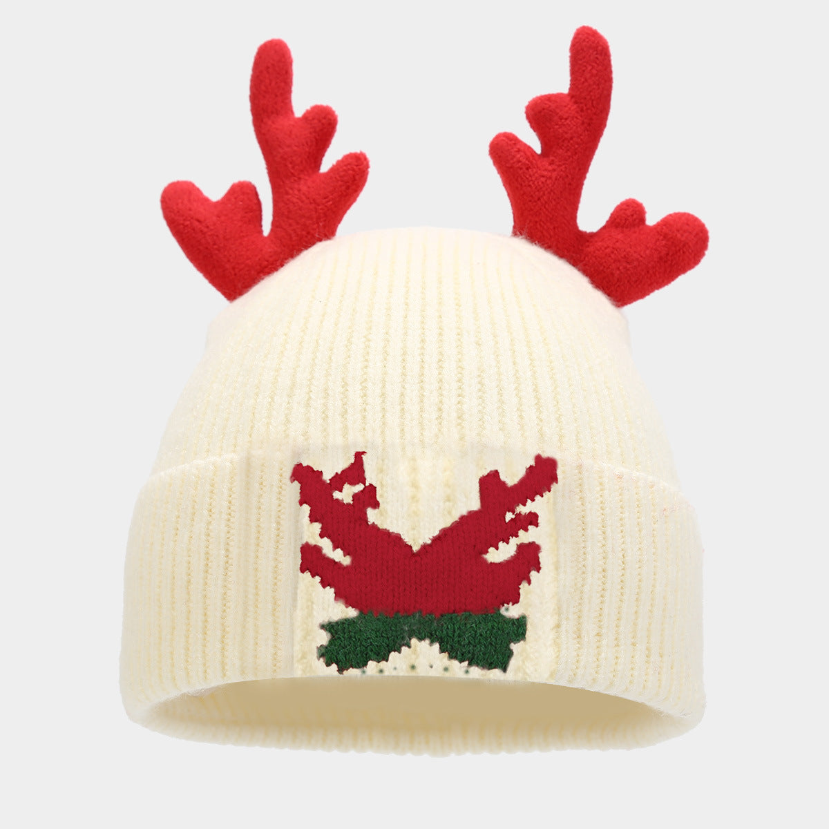 Conjunto de tres piezas con bufanda, gorro y guantes de asta de reno navideño (3 colores)