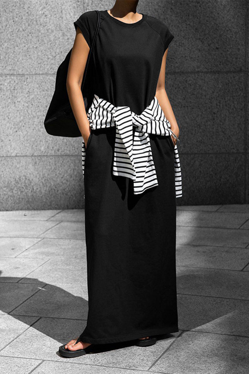 Vestidos casuales de calle con bolsillos y cuello redondo
