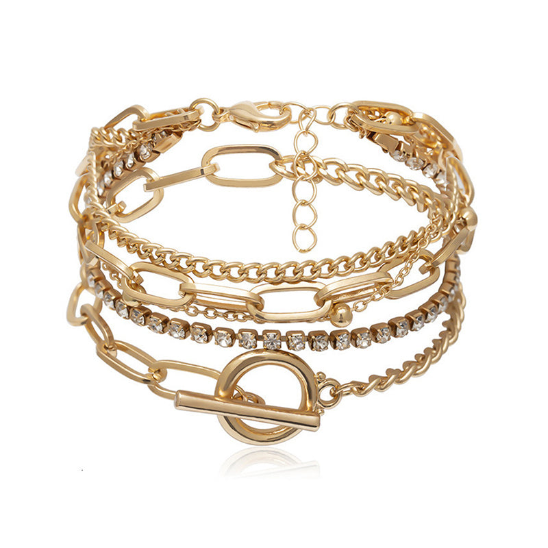 Elegantes pulseras de cadenas de patchwork