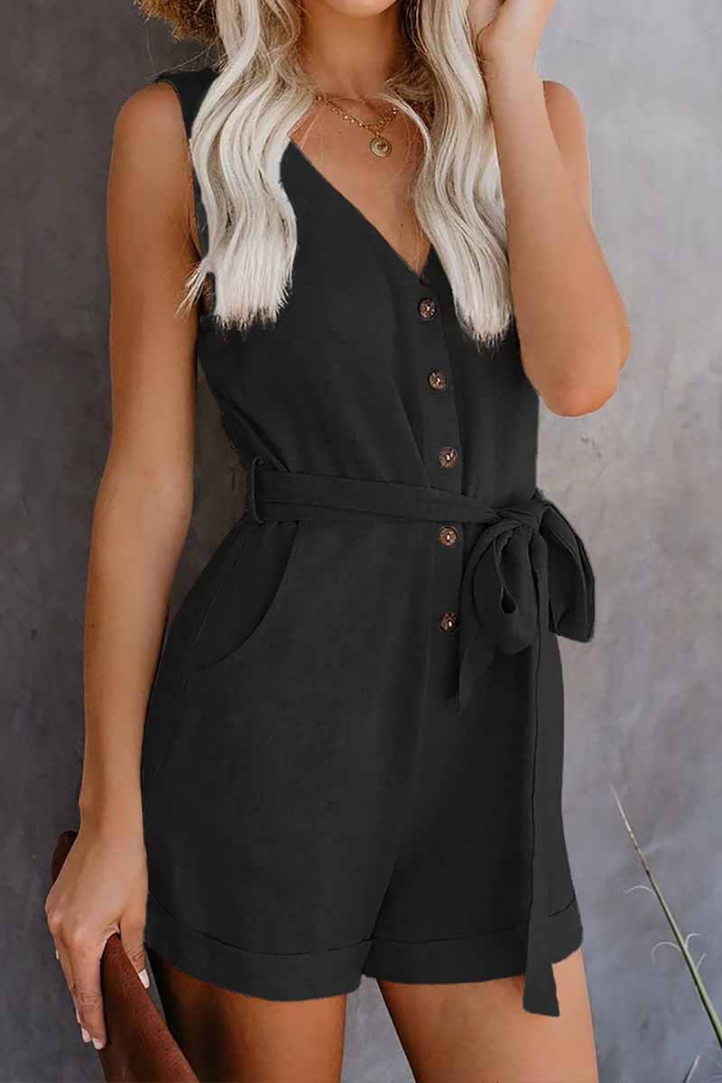 Mono de verano con cuello en V y lazo