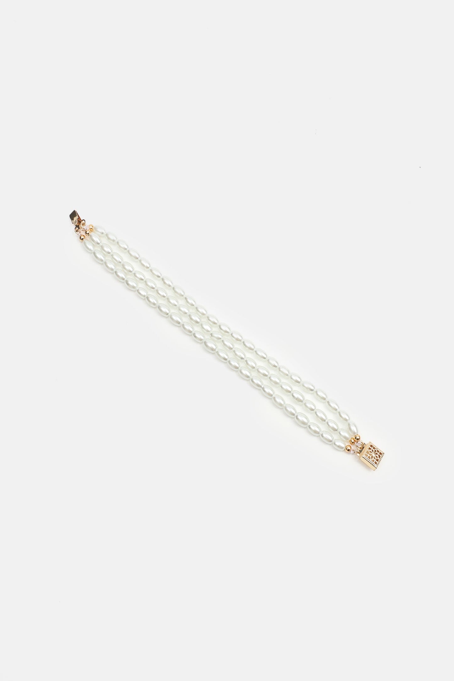 Pulsera de cuentas de perlas falsas