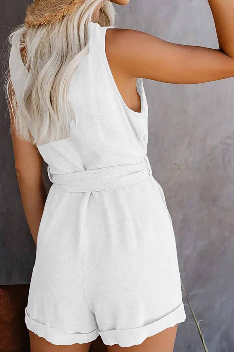 Mono de verano con cuello en V y lazo