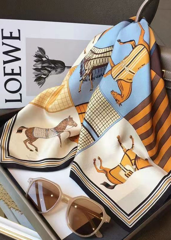 Equestra - Vintage Horse Print Satin Scarf