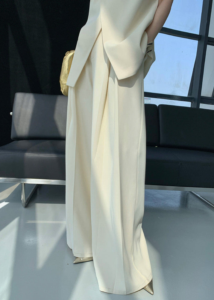 Sculpted Edge Asymmetrical Top & Wide-Leg Pants Set
