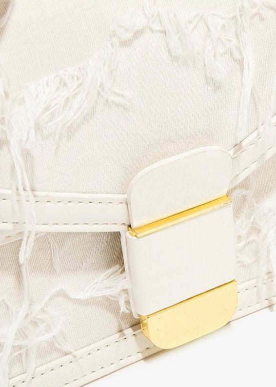 Roselle - Lace-Embellished Mini Top-Handle Bag with Scarf Detail
