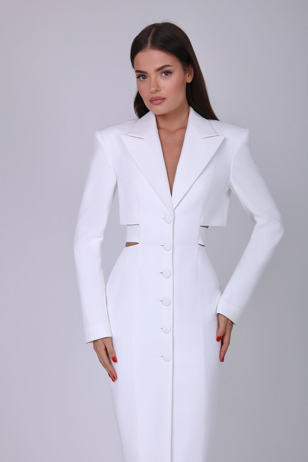Vestido midi tipo blazer con aberturas Antonia