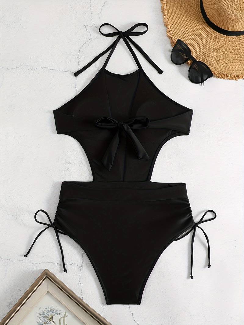 Sheer Elegance Mesh Halter One-Piece
