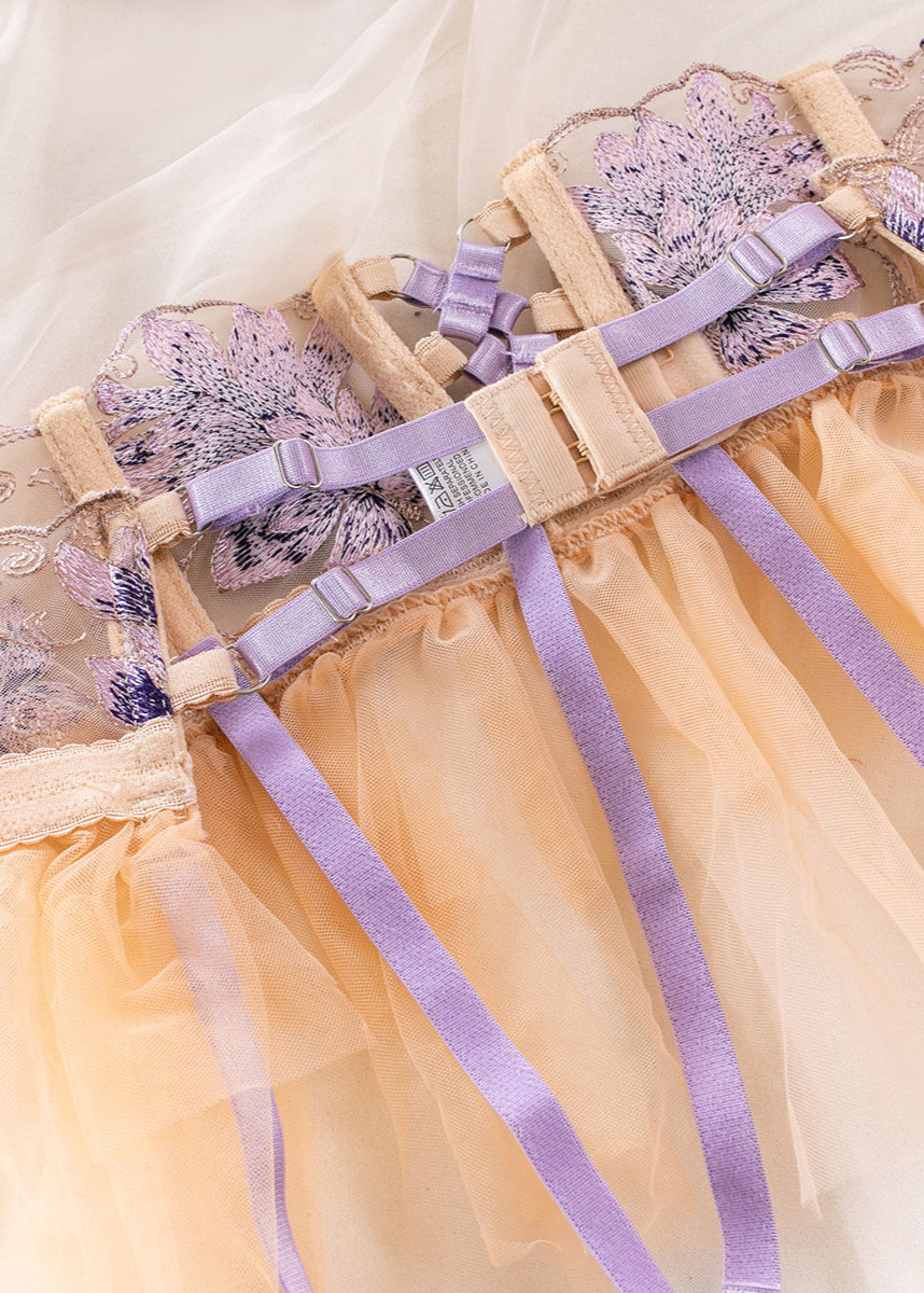 Viola Blossom - Lace Garter Lingerie Set