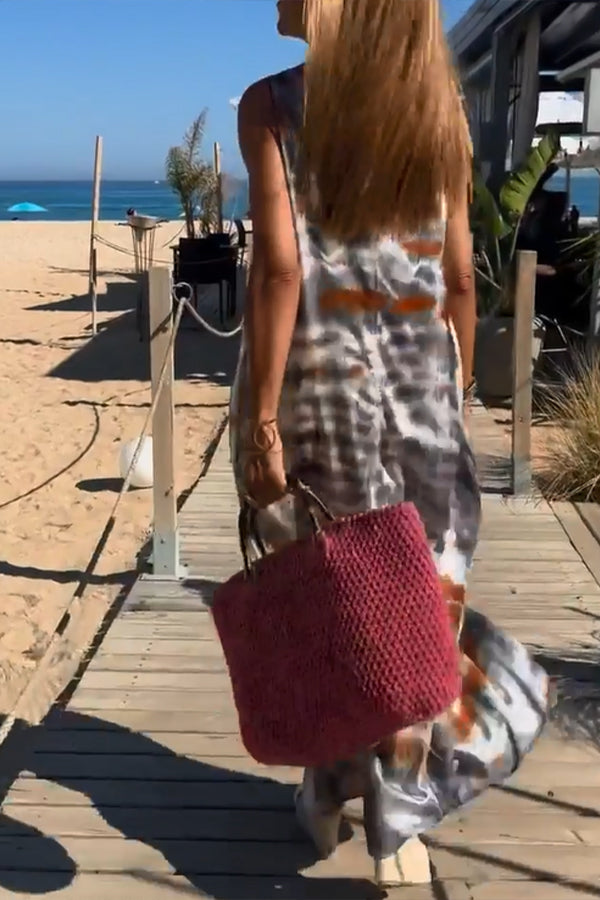 Vestido sin mangas con estampado tie-dye