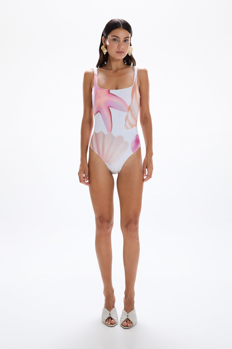 Traje de baño Lyra con estampado de conchas marinas