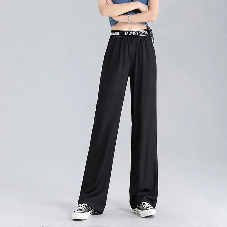 Pantalones vaqueros de lyocell, pantalones largos de pierna ancha para mujer, rectos, sueltos, de cintura alta, deportivos, casuales, pantalones de oficina para mujer, ropa de trabajo fina para mujer