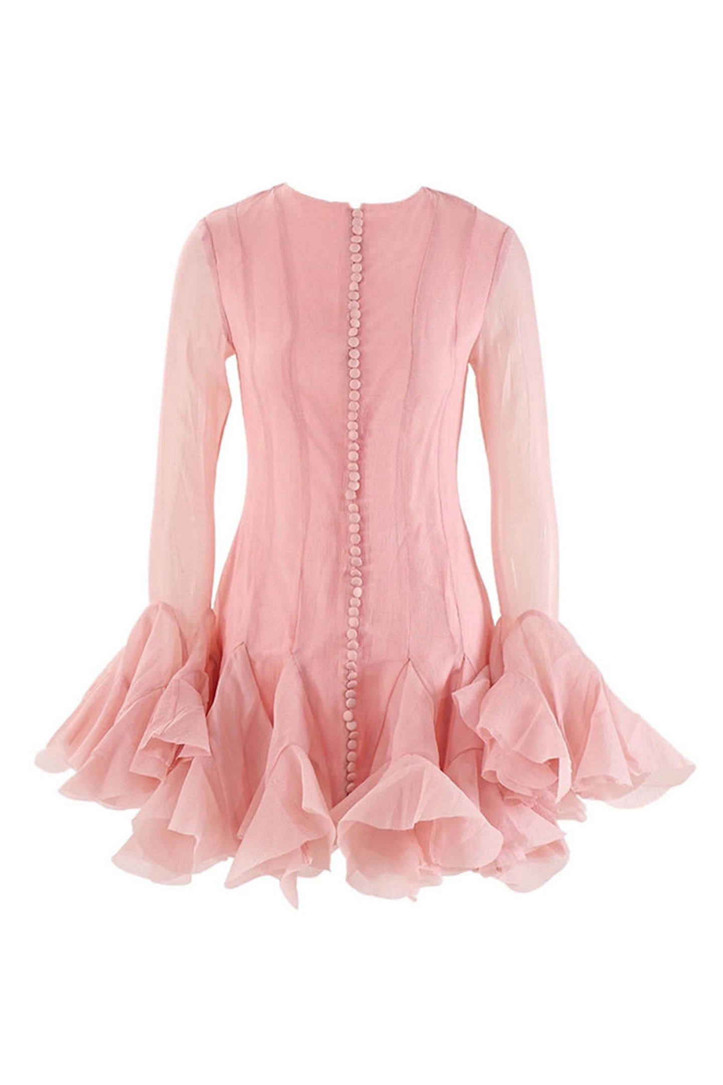 Vestido mini acampanado semitransparente Leila