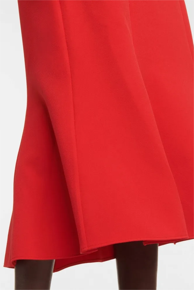 Vestido midi chal con cuello en V liso
