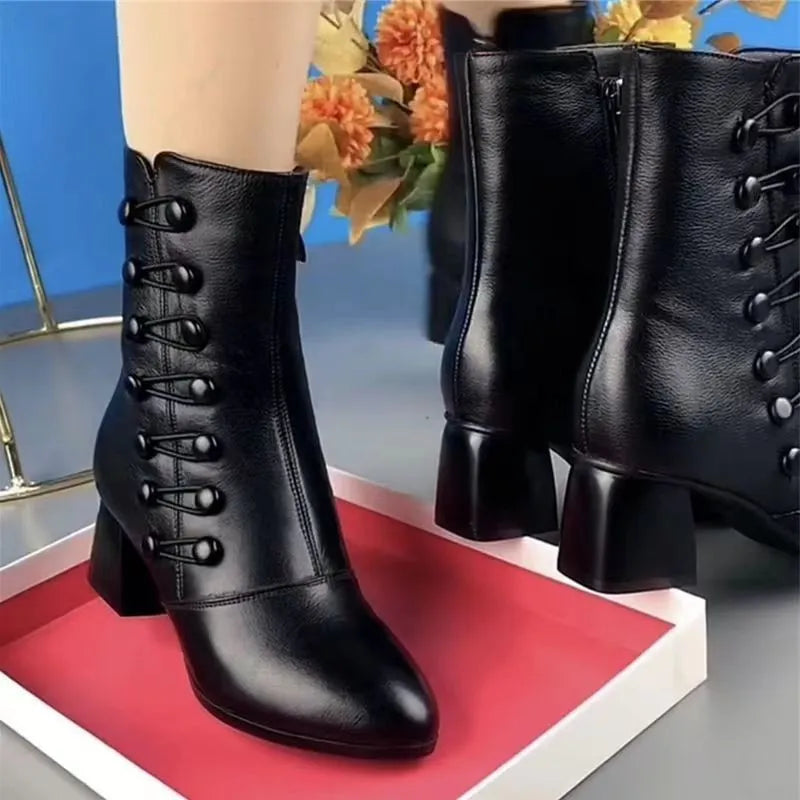 Classic Vegan Smooth Boots with Heel for Women | Ideal for Everyday Wear