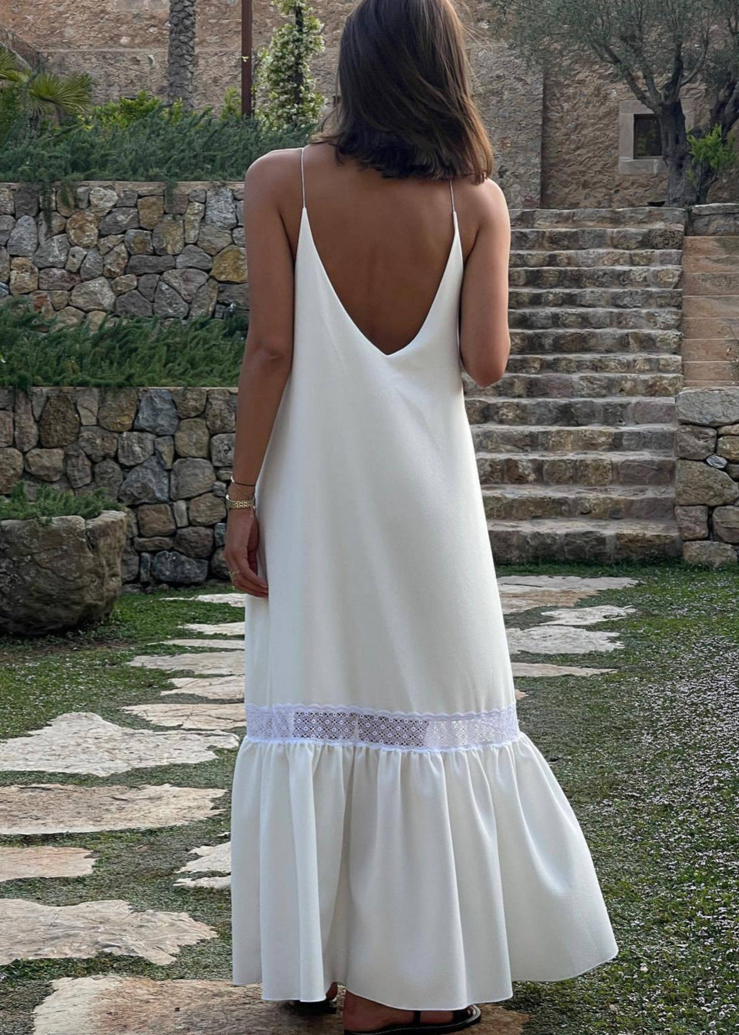 Celeste - Lace Trim Maxi Dress