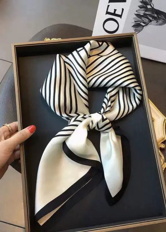 Harper Lines - Monochrome Chevron Silk Scarf