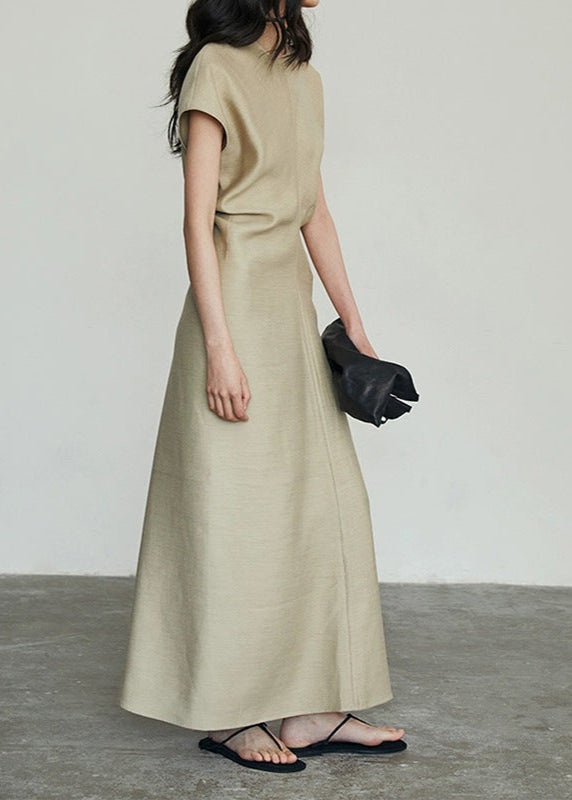 Sandstone Grace - Structured Cap Sleeve Maxi Dress