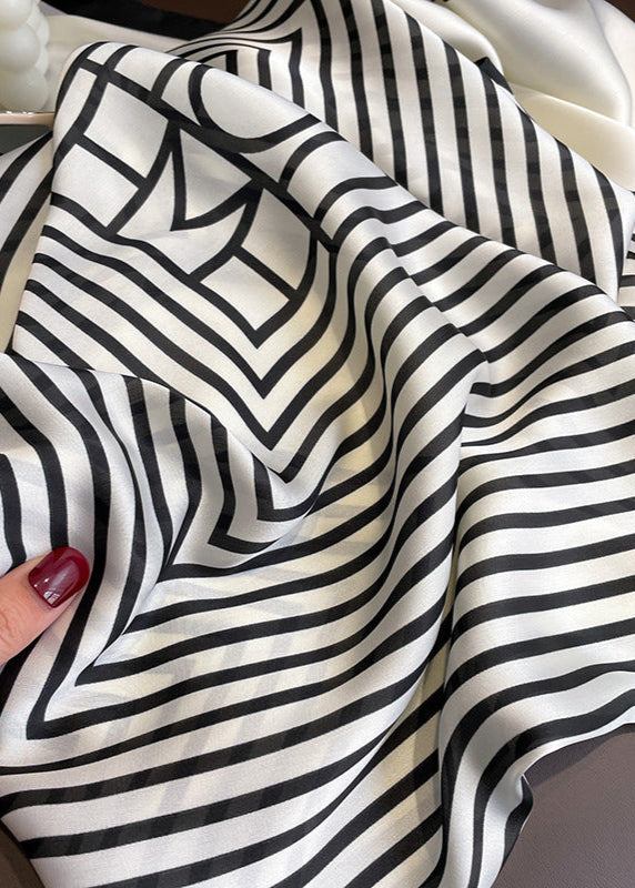 Harper Lines - Monochrome Chevron Silk Scarf