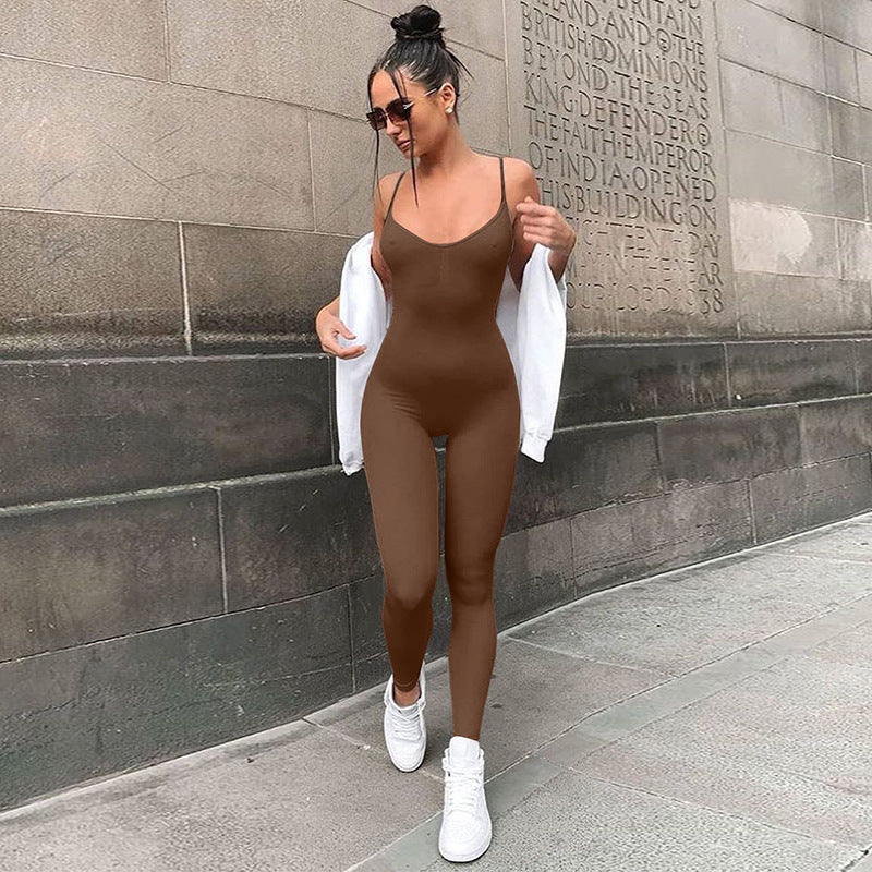 Mono de yoga ajustado con tirantes, ropa de mujer para primavera y verano, ropa de yoga