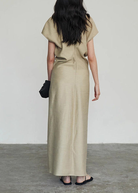 Sandstone Grace - Structured Cap Sleeve Maxi Dress