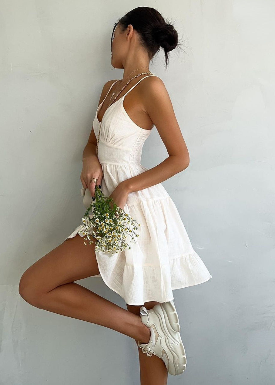 Strappy TieRed Mini Dress