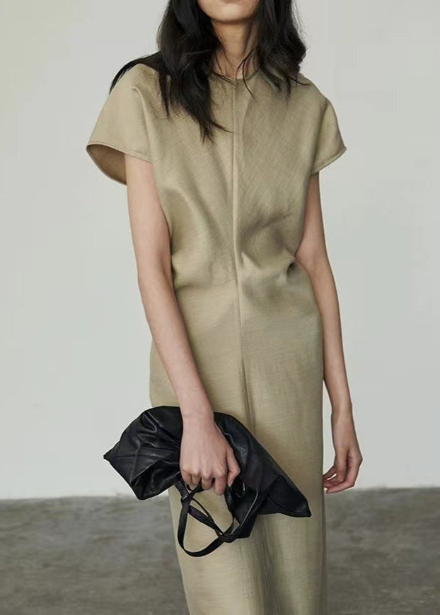 Sandstone Grace - Structured Cap Sleeve Maxi Dress