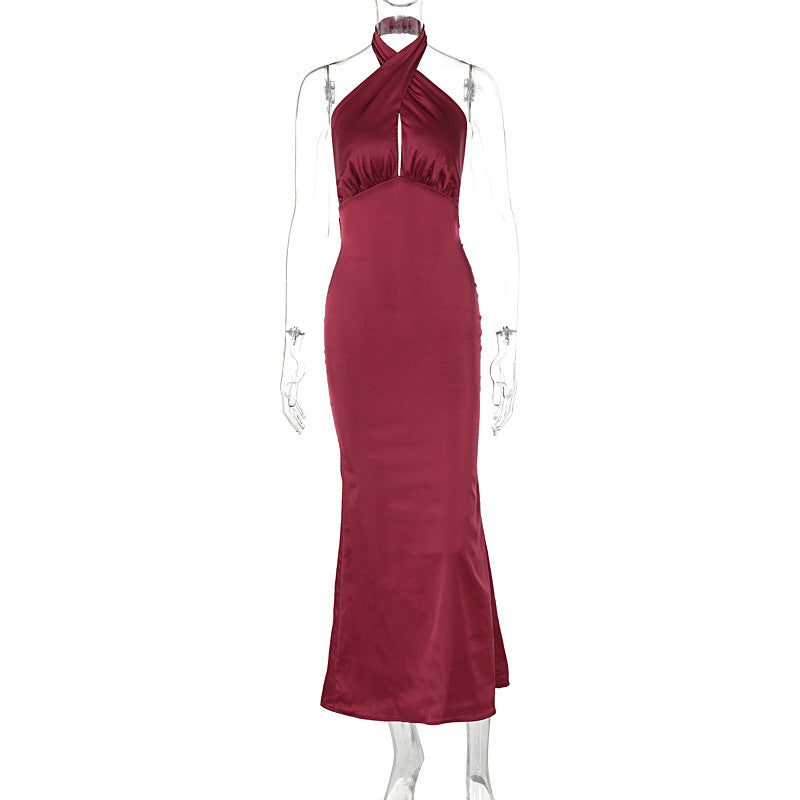 Vestido elegante de verano sin mangas y sin espalda Vestido elegante para mujer