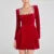 Vestido de terciopelo con cuello cuadrado y cuentas de manga larga para mujer, cintura alta, corte en A, para fiesta, Navidad y noche, nuevo