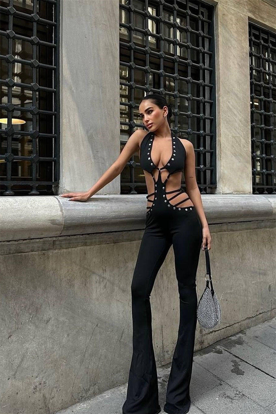 Mono con escote halter Amanda