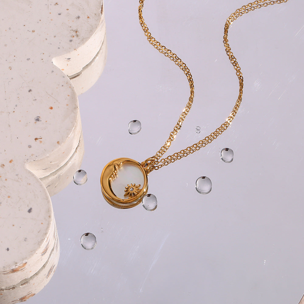 Solara Moon & Sun Gold Pendant