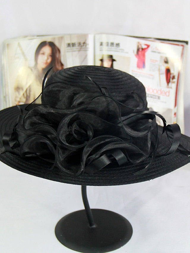 Party Hat Party Street Daily Flower Solid Colored Black White Hat Basic Blue Fall Winter Spring for Women
