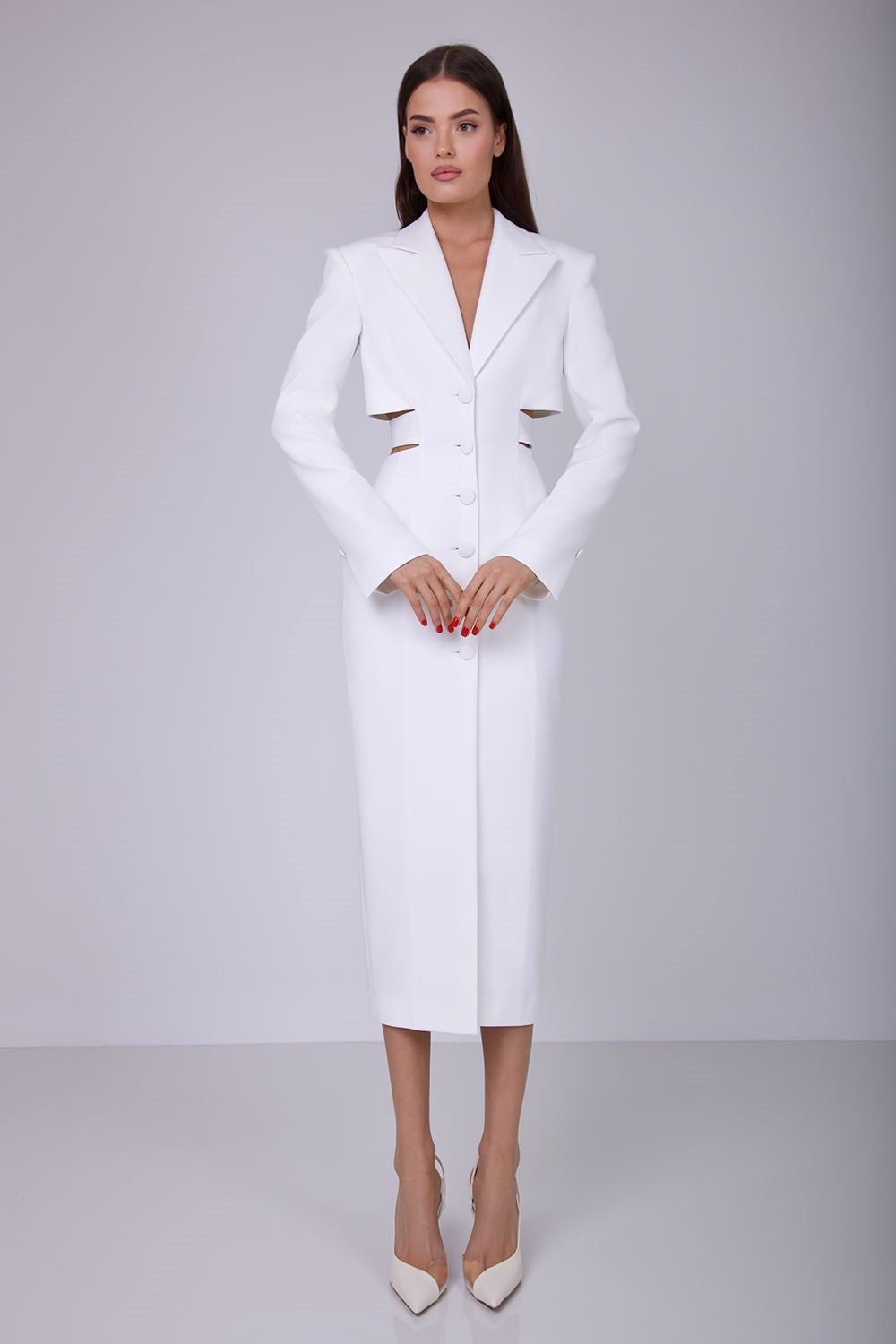 Vestido midi tipo blazer con aberturas Antonia