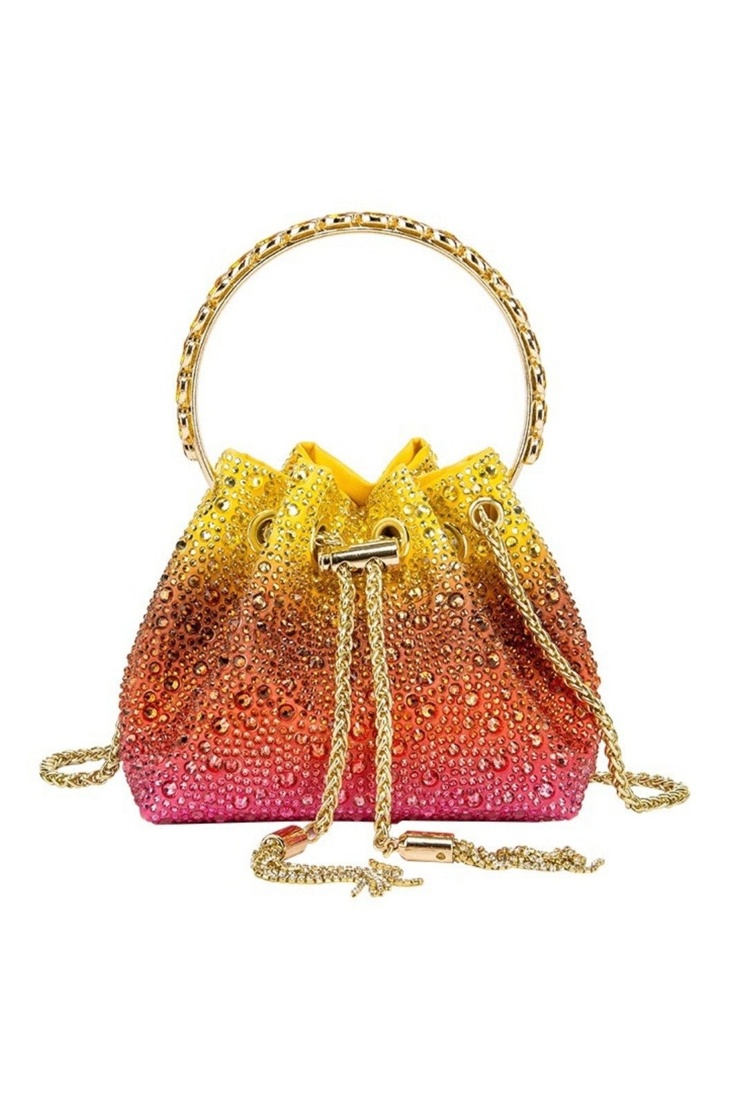 Bolso tipo cubo con asa de lazo Carlin Diamente