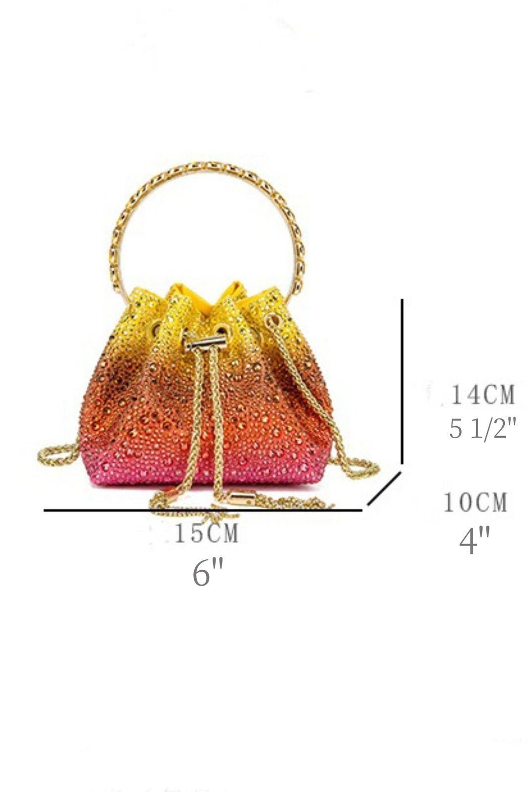 Bolso tipo cubo con asa de lazo Carlin Diamente