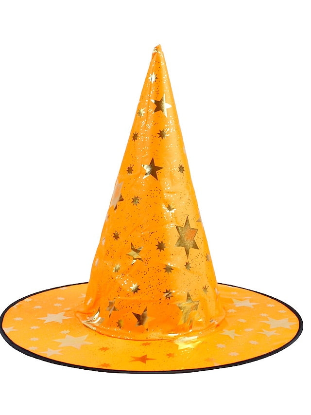 Halloween Witch Hat Masquerade Party Star Hat Children's Headwear Witch Sorcerer Pointed Hat Retro Nordic Style Floppy Hat Durags Party / Evening for Women