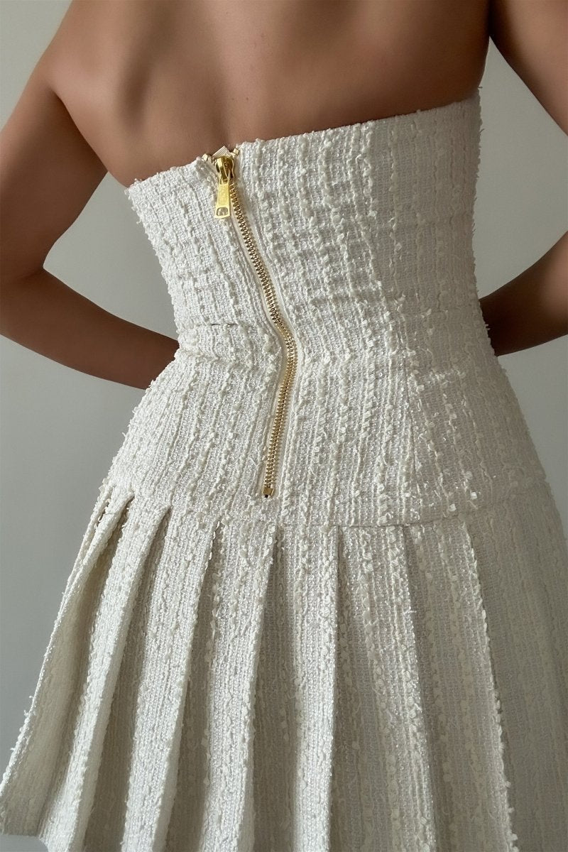 Minivestido de tweed con cuello halter de Christine
